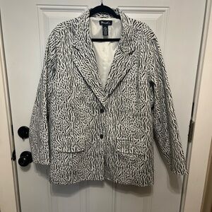 Denim & Co Animal Print Jean Jacket NWOT Lined
